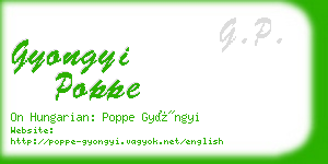 gyongyi poppe business card